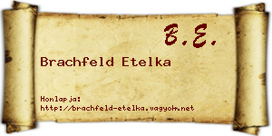 Brachfeld Etelka névjegykártya